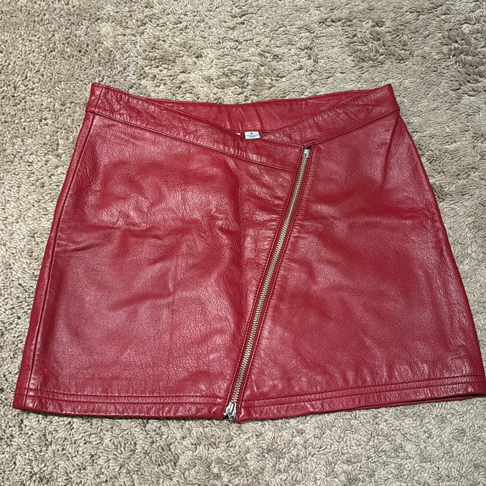 Leather mini skirt